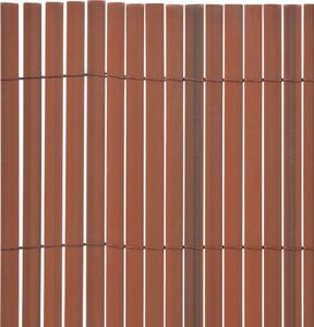 vidaXL Dwustronne ogrodzenie ogrodowe, PVC, 90x500 cm, brązowe 3