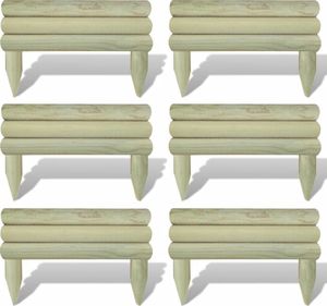 vidaXL Obrzeże drewniane, 6 paneli, sosna FSC, 60 cm 1