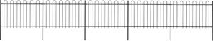 vidaXL Ogrodzenie z zaokrąglonymi końcami, stalowe, 8,5x1,2 m, czarne 1