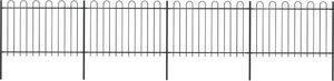 vidaXL Ogrodzenie z zaokrąglonymi końcami, stalowe, 6,8x1,2 m, czarne 1