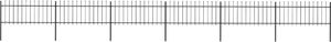 vidaXL Ogrodzenie z prętów z grotami, stalowe, 10,2 x 0,8 m, czarne 1