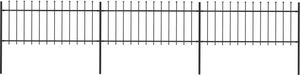 vidaXL Ogrodzenie z prętów z grotami, stalowe, 5,1 x 0,8 m, czarne 1