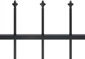 vidaXL Ogrodzenie z prętów z grotami, 3,4 x 0,8 m, stalowe, czarne 4