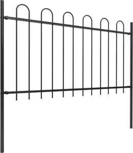 vidaXL Ogrodzenie z zaokrąglonymi końcami, stalowe, 3,4 x 1 m, czarne 2
