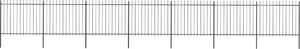 vidaXL Ogrodzenie z prętów z grotami, stalowe, 11,9 x 1,5 m, czarne 1
