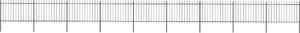 vidaXL Ogrodzenie z prętów z grotami, stalowe, 15,3 x 1,2 m, czarne 1