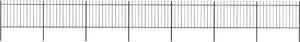vidaXL Ogrodzenie z prętów z grotami, stalowe, 11,9 x 1,2 m, czarne 1