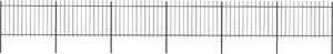 vidaXL Ogrodzenie z prętów z grotami, stalowe, 10,2 x 1,2 m, czarne 1