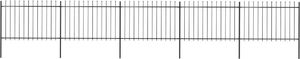 vidaXL Ogrodzenie z prętów z grotami, stalowe, 8,5 x 1,2 m, czarne 1