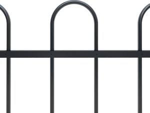 vidaXL Ogrodzenie z zaokrąglonymi końcami, stalowe, 3,4x1,2 m, czarne 3