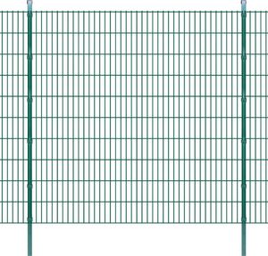 vidaXL Panele ogrodzeniowe 2D ze słupkami, 2008x2030 mm, 46 m, zielone 1