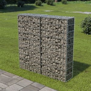 vidaXL Ściana gabionowa z pokrywami, stal galwanizowana, 100x20x100 cm 1