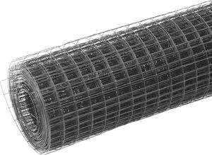 vidaXL Ogrodzenie z siatki, stal i PVC, 10x1 m, szare 2