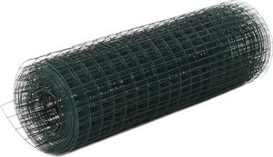 vidaXL Ogrodzenie z siatki, stal i PVC, 10x0,5 m, zielone 1