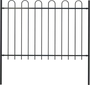vidaXL Panel ogrodzeniowy z zaokrąglonymi końcami, 1,7 x 1,2 m, czarny 1