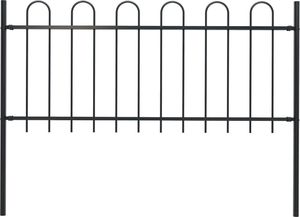vidaXL Panel ogrodzeniowy z zaokrąglonymi końcami, 1,7 x 1 m, czarny 1