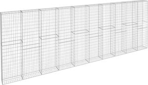 vidaXL Ściana gabionowa z pokrywami, galwanizowana stal, 600x30x200 cm 2