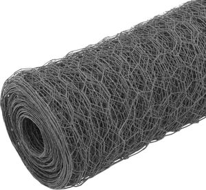 vidaXL Ogrodzenie z siatki, stal i PVC, 25x0,5 m, szare 2