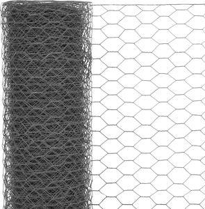 vidaXL Ogrodzenie z siatki, stal i PVC, 25x0,5 m, szare 3