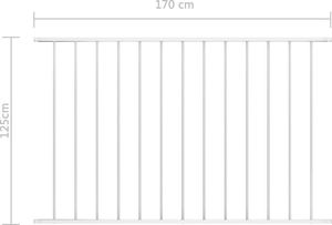vidaXL Panel ogrodzeniowy, kryta proszkowo stal, 1,7x1,25 m, biały 4