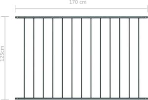 vidaXL Panel ogrodzeniowy, kryta proszkowo stal, 1,7x1,25 m, antracyt 4
