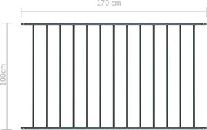 vidaXL Panel ogrodzeniowy, kryta proszkowo stal, 1,7x1 m, antracyt 4