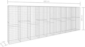 vidaXL Ściana gabionowa z pokrywą, galwanizowana stal, 600x50x200 cm 5