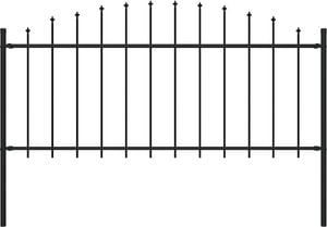 vidaXL Panel ogrodzeniowy z grotami (0,5-0,75) x 1,7 m, stal, czarny 1