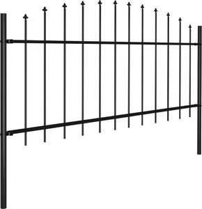 vidaXL Panel ogrodzeniowy z grotami (0,5-0,75) x 1,7 m, stal, czarny 2