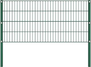 vidaXL Panel ogrodzeniowy ze słupkami, żelazny, 1,7 x 0,8 m, zielony 1
