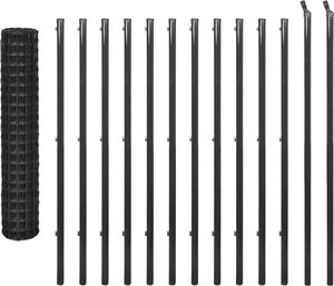 vidaXL Euro ogrodzenie, stalowe, 25 x 1,5 m, szare 1