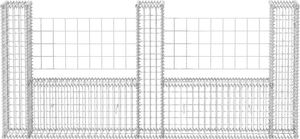 vidaXL Kosz gabionowy w kształcie litery U, stal, 240 x 20 x 100 cm 4
