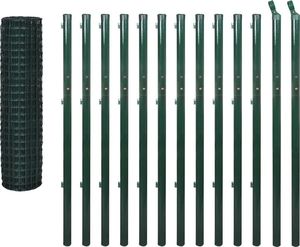 vidaXL Euro ogrodzenie, stalowe, 25 x 1,7 m, zielone 1