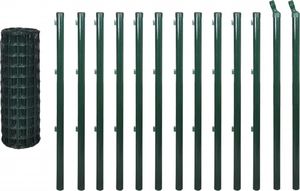 vidaXL Euro ogrodzenie, stalowe, 25 x 1,5 m, zielone 1