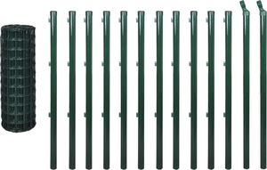 vidaXL Euro ogrodzenie, stalowe, 25 x 1,2 m, zielone 1