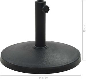 vidaXL Podstawa pod parasol ogrodowy, okrągła, żywica, 10 kg, czarna 6