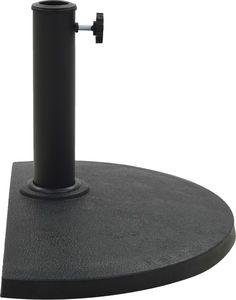 vidaXL Podstawa pod parasol ogrodowy, półokrągła, żywica, 9 kg, czarna 2