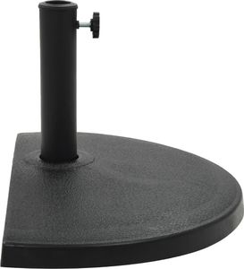 vidaXL Podstawa na parasol ogrodowy, półokrągła, żywica, 15 kg, czarna 2