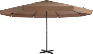vidaXL Parasol ogrodowy na słupku aluminiowym, 500 cm, taupe 1