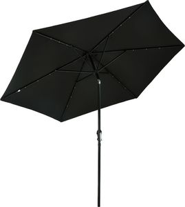 vidaXL Parasol ogrodowy z LED i stalowym słupkiem, 300 cm, czarny 4