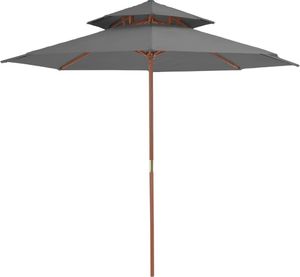 vidaXL Parasol ogrodowy z podwójnym daszkiem, 270 cm, antracytowy 1
