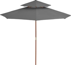 vidaXL Parasol ogrodowy z podwójnym daszkiem, 270 cm, antracytowy 3