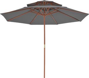 vidaXL Parasol ogrodowy z podwójnym daszkiem, 270 cm, antracytowy 4