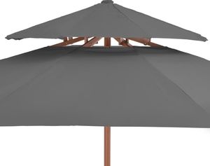 vidaXL Parasol ogrodowy z podwójnym daszkiem, 270 cm, antracytowy 6