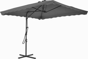 vidaXL Parasol ogrodowy na słupku stalowym, 250 x 250 cm, antracytowy 3