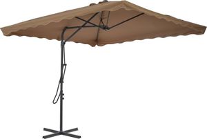 vidaXL Parasol ogrodowy na słupku stalowym, 250 x 250 cm, kolor taupe 3