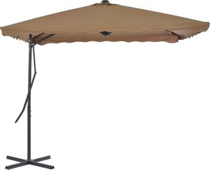 vidaXL Parasol ogrodowy na słupku stalowym, 250 x 250 cm, kolor taupe 4