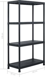 vidaXL Regał magazynowy czarny 100 kg plastikowy 8