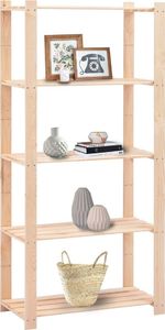 vidaXL Regały z 5 półkami, 2 szt., 80x38x170 cm, sosna FSC, 250 kg 2