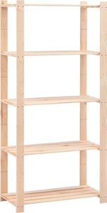 vidaXL Regały z 5 półkami, 2 szt., 80x38x170 cm, sosna FSC, 250 kg 3